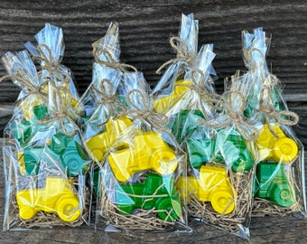 Tractor Crayons - Tractor Birthday Party Favors - Handmade on Small farm with USA Wax and Farm Beeswax - Fun Gift for Farm Loving Kids
