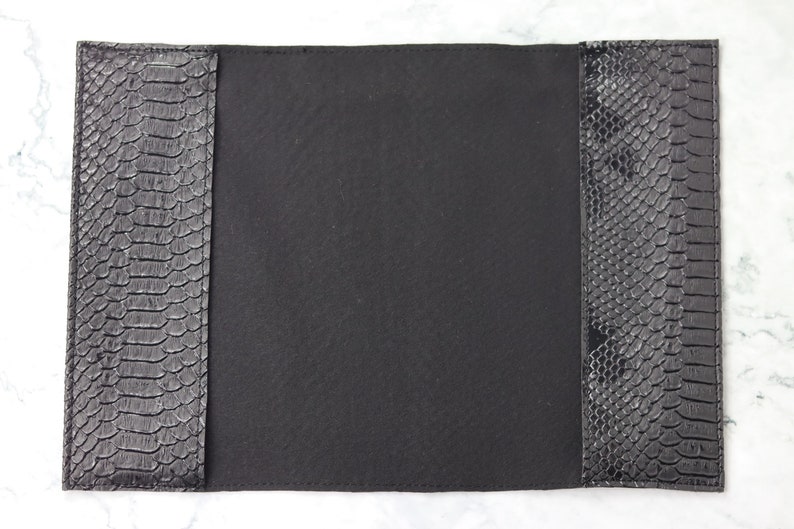 Black Leather Book Cover Etsy