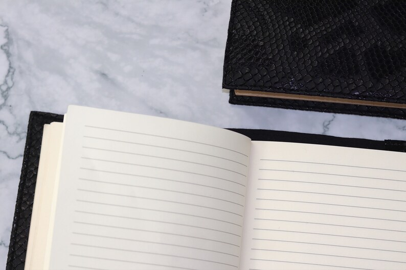 Black Leather Book Cover Etsy