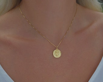 Gold Filled Angel Coin Necklace: Tarnish Resistant Cherub Medallion