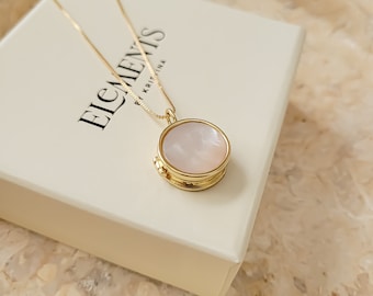 Gold Filled Pearl Locket Necklace: Photo Memorial Jewelry