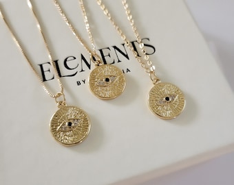 Gold Filled Evil Eye Necklace: Dainty Protection Jewelry