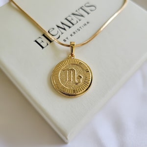 Scorpio Necklace, Gold Zodiac Sign Necklace, Constellation Astrology Necklace, Horoscope Jewelry, October Birthday Gift, November Gifts