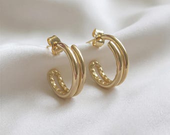 Gold Filled Double Hoop Earrings