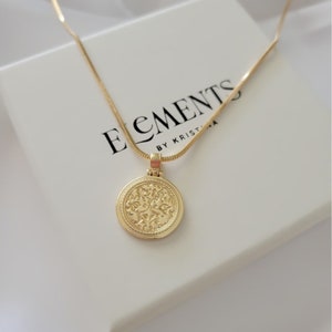 Medallion Necklace. Gold Filled Coin Necklace. Dainty Minimalist Jewelry. Mothers Day Gift For Her