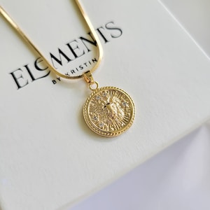 Leo Zodiac Necklace. Gold Filled Leo Necklace. Gold Coin Astrology Jewelry. Horoscope Gifts. July Birthday Gift. August Birth Month Gift image 3