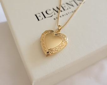 Gold Heart Locket Necklace. Gold Filled Locket Picture Necklace. Photo Memorial Heart Locket With Photo. Unique Minimalist Gift For Her