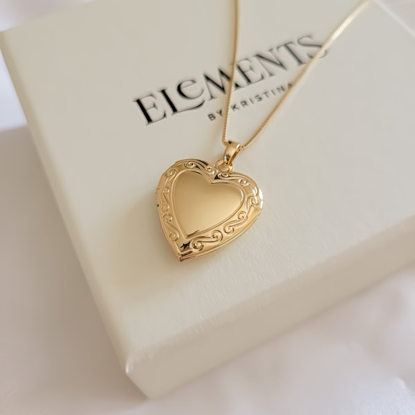 Gold Heart Locket Necklace. Gold Filled Locket Picture Necklace. Photo Memorial Heart Locket With Photo. Unique Minimalist Gift For Her