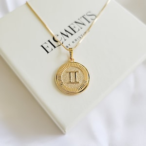 Gemini Necklace. Gold Filled Zodiac Necklace. Astrology Necklace. Horoscope Jewelry Gifts. May Birthday Gift. June Birthday Gift