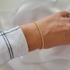 Gold Filled Rope Chain Bracelet. Rope Chain Layering Bracelet ...
