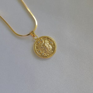 Leo Zodiac Necklace. Gold Filled Leo Necklace. Gold Coin Astrology Jewelry. Horoscope Gifts. July Birthday Gift. August Birth Month Gift image 4