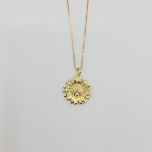 Sunflower Necklace. Gold Filled Daisy Necklace. Minimalist Sun Jewelry. Gold Flower Necklace. Unique Christmas Gift for Her. Gift for Mom image 5