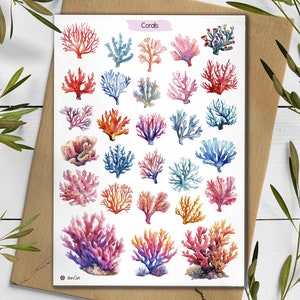 Korallen-Aufkleber: Sea Life Scrapbooking-Aufkleber