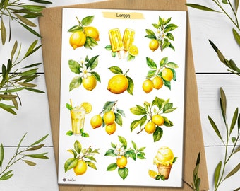 Lemon Stickers. Lemon Cottagecore Stickers. Lemon Summer. Bullet Journal.. Yellow Planner Sticker. Scrapbooking
