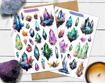 Magic Crystal Stickers: Witchy Planner Stickers, Grimoire, Book of Shadows