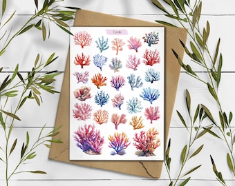 Coral Stickers: Sea Life Scrapbooking Stickers