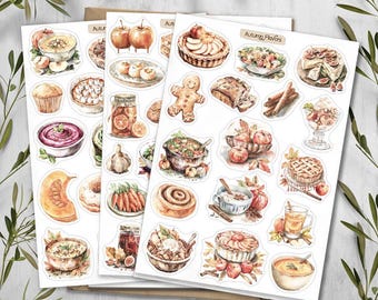 Autumn  Flavours Sticker. Fall Cottagecore Stickers. October Planner Stickers. Amber Sticker