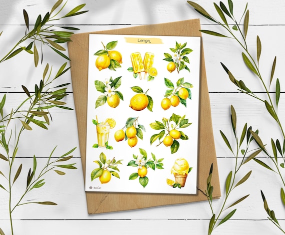 Lemon Stickers: Cottagecore Planner, Scrapbooking