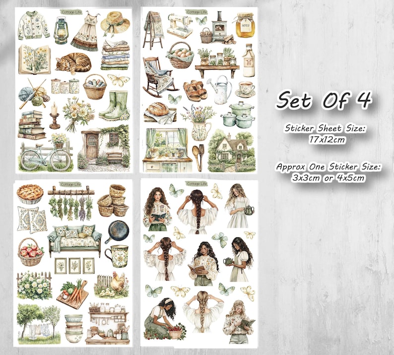 Cottagecore Stickers: Rustic Farm Scrapbook Stickers - Etsy