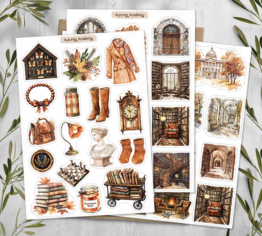 Autumn Academy Stickers. Fall Stickers. Autumn Stickers. Books Stickers ...