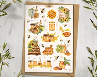 Stickers bijen en honing: stickers oogstplanner
