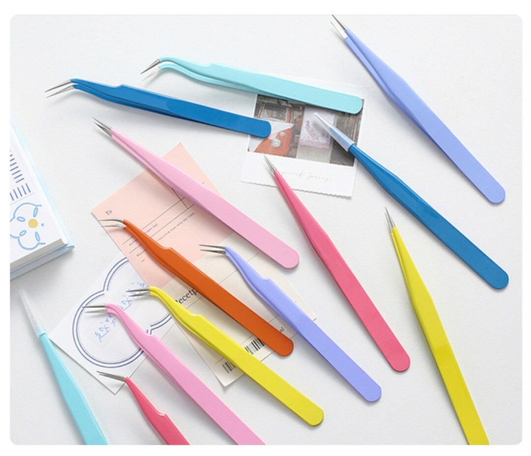 Scrapbook Tweezers. Sticker Color Tweezers. Stainless Steel Stationary