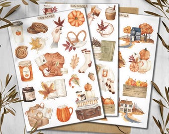 Autumn Sticker. Fall Stickers. Cozy Autumn Stickers. Fall Stickers. Cottagecore Stickers. Autumn Planner Stickers. Amber Sticker