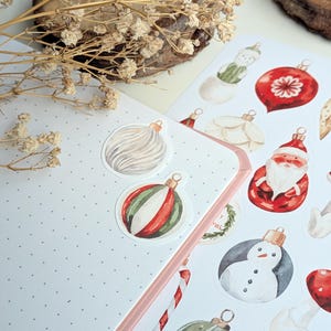 Decoraciones navideñas. Pegatinas de adornos navideños. Pegatinas para álbumes de recortes de Navidad. imagen 7