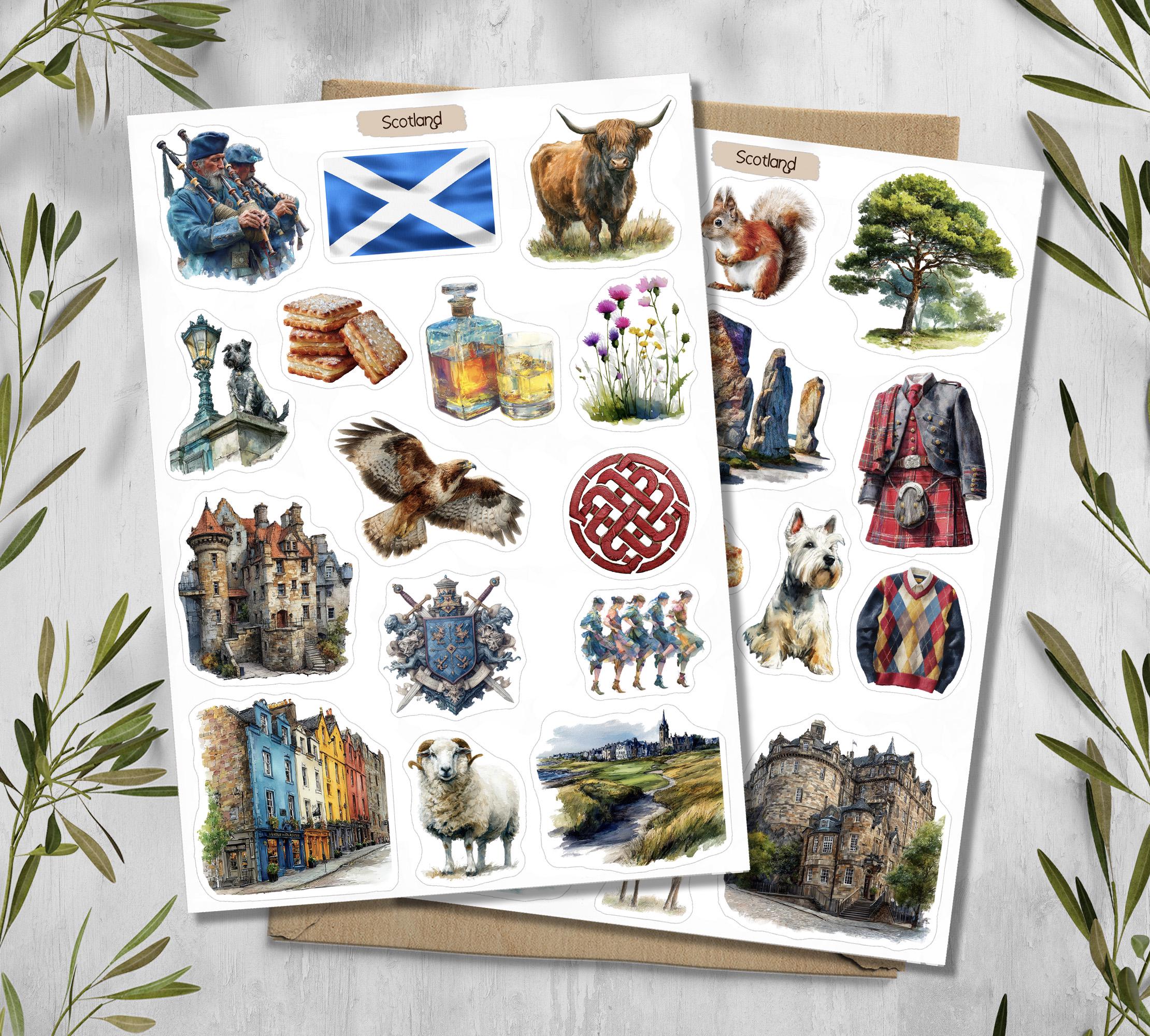 Scotland Travel Stickers. Scotland Landmarks Europe. Edinboro City Map ...