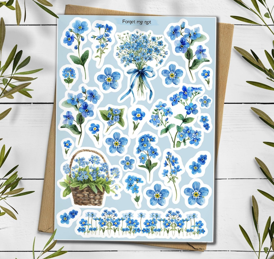 Forget Me Not Stickers: Wildflower Spring Planner Stickers - Etsy
