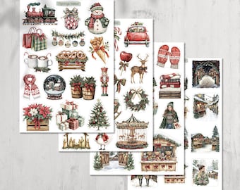 Christmas Market Stickers. Winter Stickers. Christmas Stickers. Cozy Winter Planner Stickers. Winter Scrapbooking