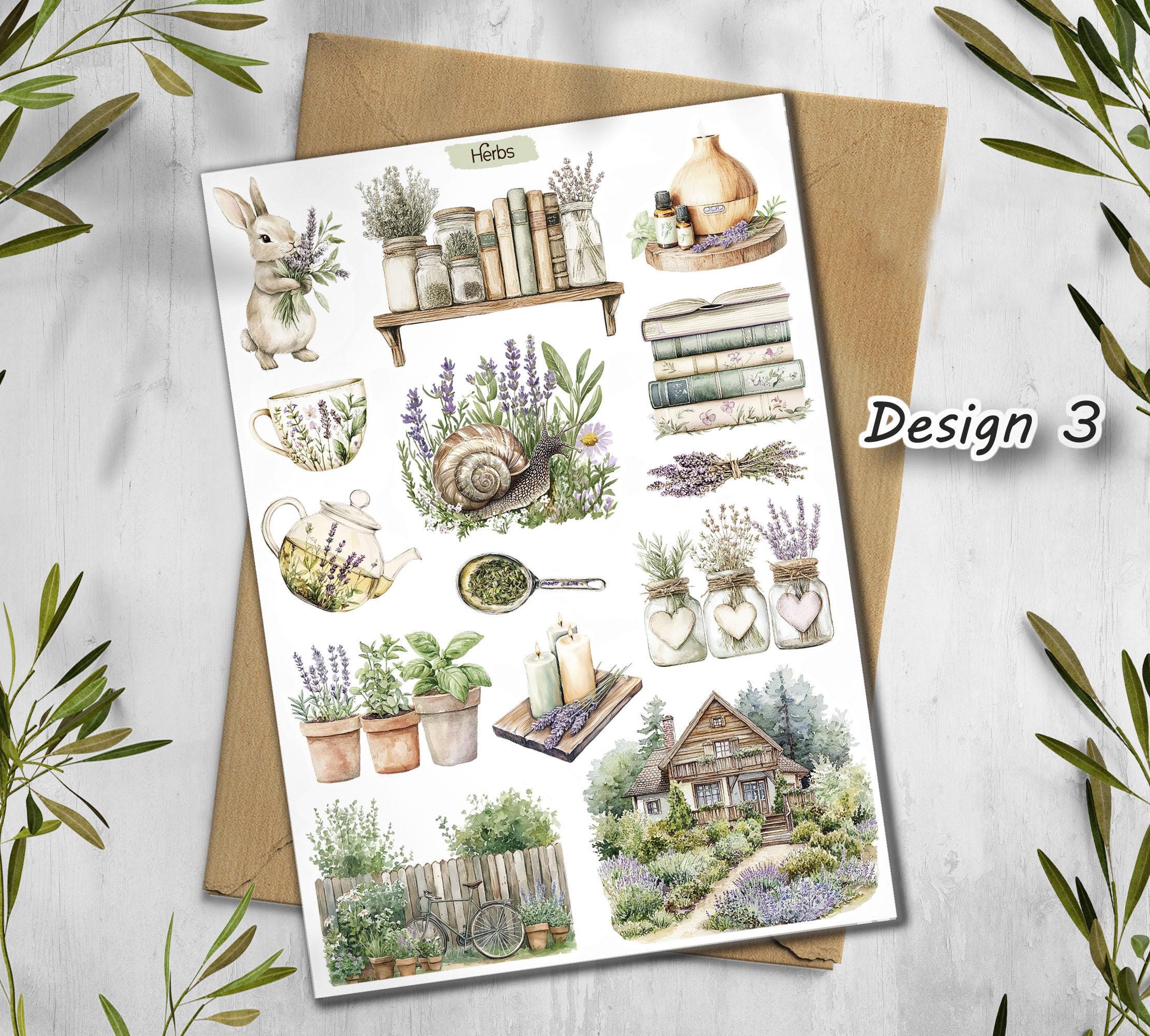Herbs Stickers: Cottagecore Scrapbook Planner Stickers - Etsy