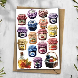 Jam Jar Sticker Sheet. Berry Cottagecore Planner Stickers image 1