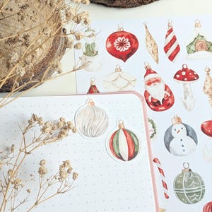 Decoraciones navideñas. Pegatinas de adornos navideños. Pegatinas para álbumes de recortes de Navidad. imagen 6
