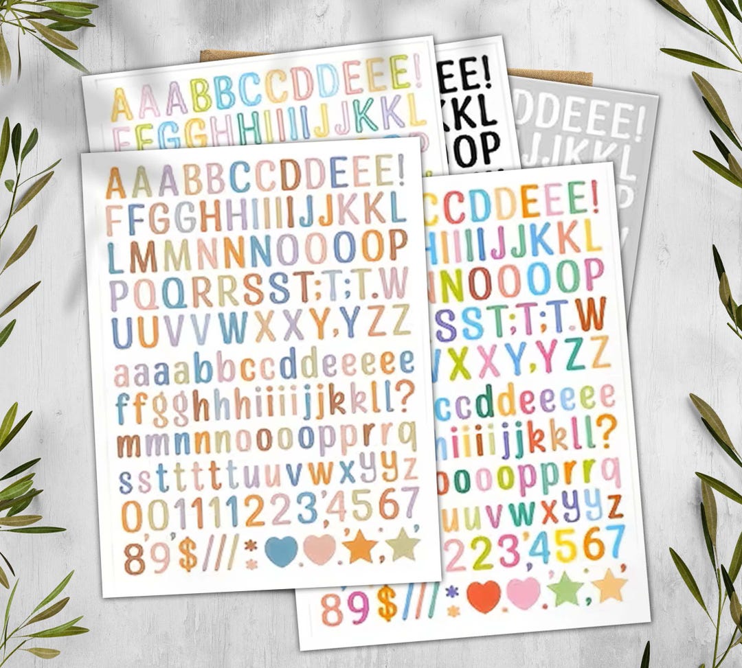 Alphabet Sticker Sheet. Letters Stickers - Etsy