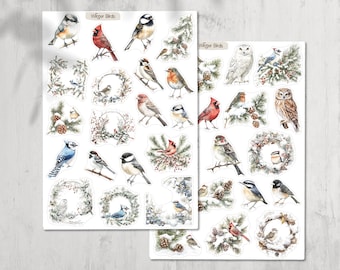 Winter Birds Stickers: Planner, Journal, Scrapbooking (362)