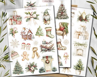 Winter Vibes Stickers. Christmas Stickers. Cozy Winter Planner Stickers. Scrapbooking