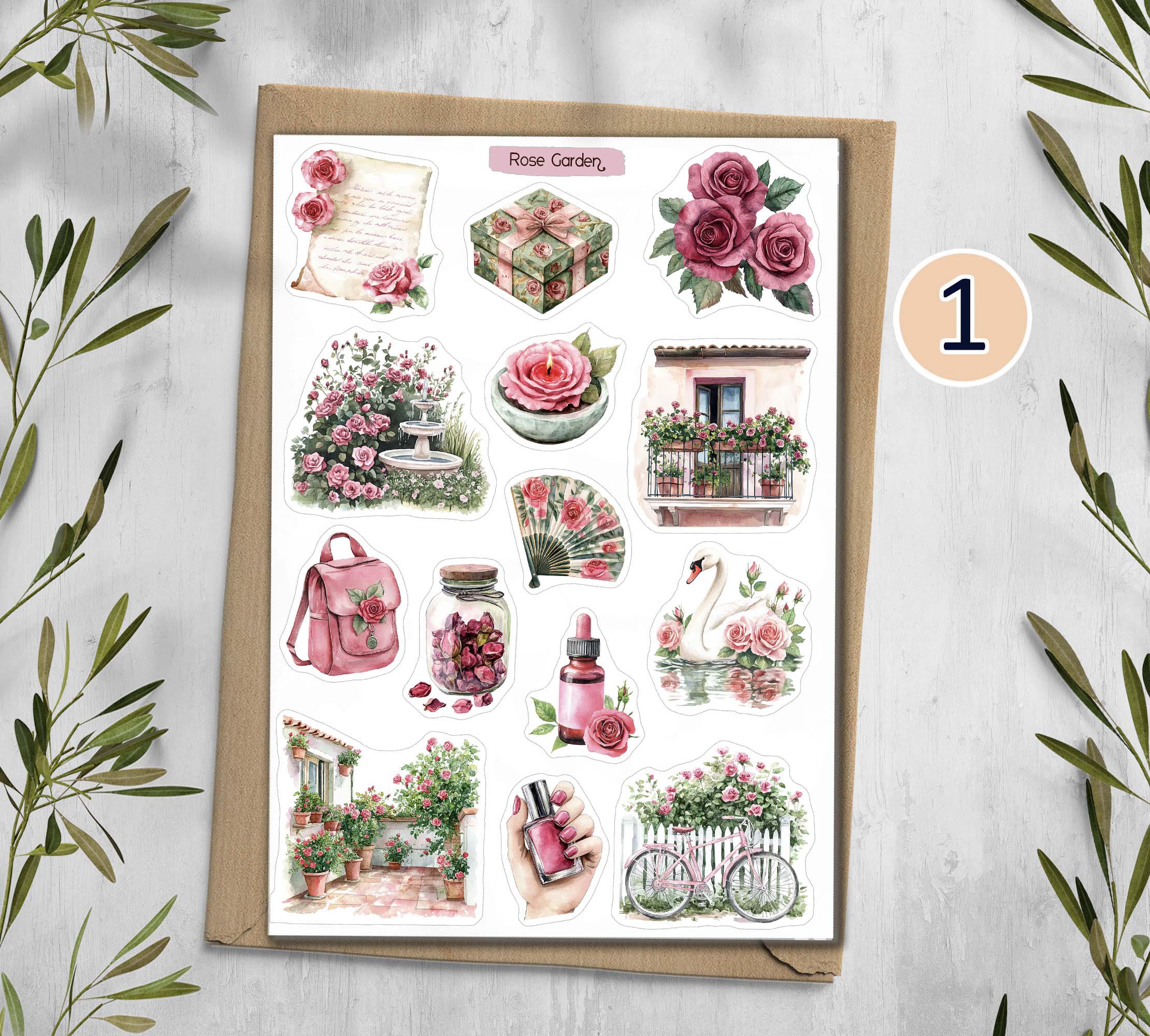 Red Rose Stickers: Floral Planner Stickers, Scrapbooking - Etsy