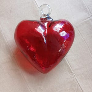 Corazón de Vidrio Soplado Mexicano 5" – Artesanía Hecha a Mano, Decoración Colorida, Adorno Colgante, Regalo Único