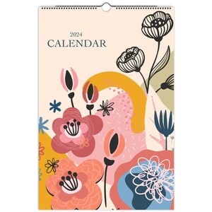 2024 Wall Calendar, Abstract Calendar, 2024 Calendar, Floral Calendar, Monthly Calendar, Hanging Calendar, Abstract Floral Decor, Blank, A3