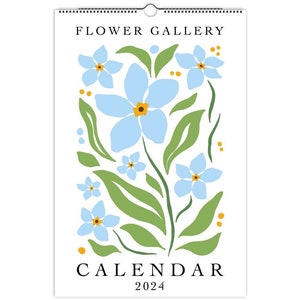 2024 Wall Calendar, Flower Calendar, 2024 Calendar, Monthly Calendar, Blank Calendar, Floral Calendar, Hanging Calendar, Flower Market, A3