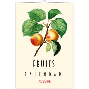 2025 2026 Mid Year Calendar, Fruit Wall Calendar, Retro Calendar, 2025 2026 Wall Calendar, Vintage Calendar, Half Year Calendar, Hanging, A3