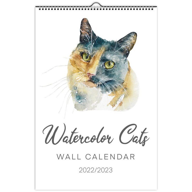 Cat Calendar 2023 2022 2023 Midyear Calendar Cat Wall Calendar Academic Etsy Canada