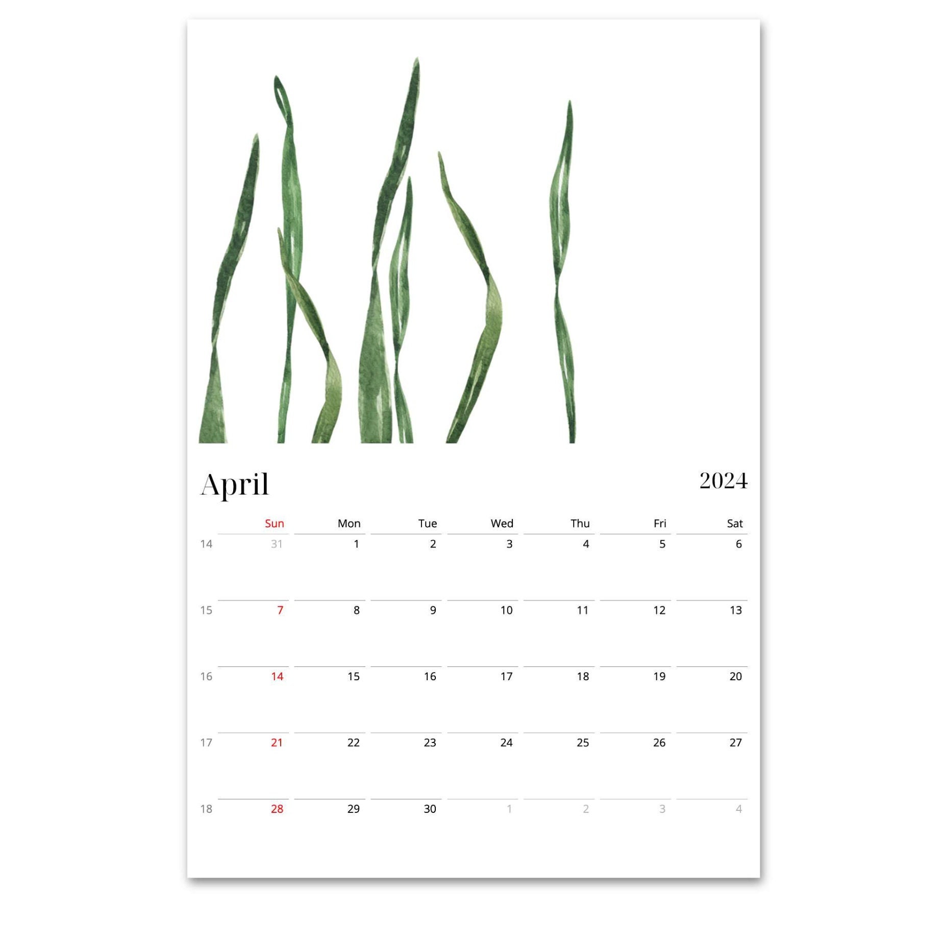 2023 2024 Calendar Botanical Calendar Wall Calendar 2023 Etsy