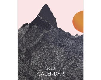 2026 2027 Wall Calendar, Mountain Calendar, Abstract Calendar, Mountain Wall Decor, 12 Month Calendar, Blank Calendar, Hanging Calendar, A3