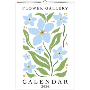 2026 2027 Calendar, Flower Calendar, Wall Calendar, Mid Year Calendar, Blank Calendar, Floral Calendar, Monthly Calendar, Flower Market, A3