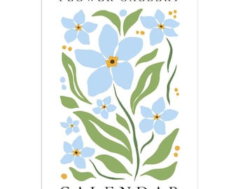 2026 2027 Calendar, Flower Calendar, Wall Calendar, Mid Year Calendar, Blank Calendar, Floral Calendar, Monthly Calendar, Flower Market, A3