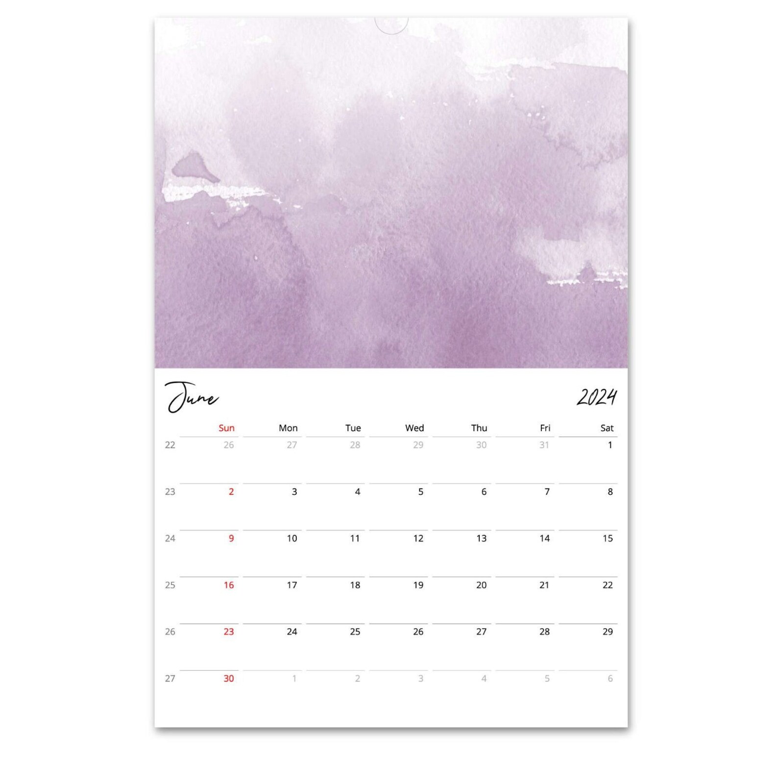 2024 Wall Calendar, Watercolor Calendar, 2024 Calendar, Abstract
