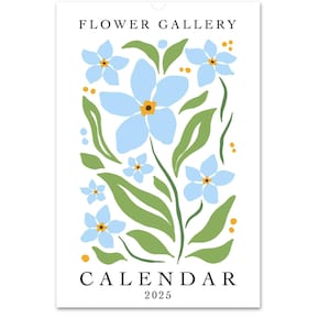 2025 2026 Calendar, Flower Calendar, Wall Calendar, Mid Year Calendar, Blank Calendar, Floral Calendar, Monthly Calendar, Flower Market, A3