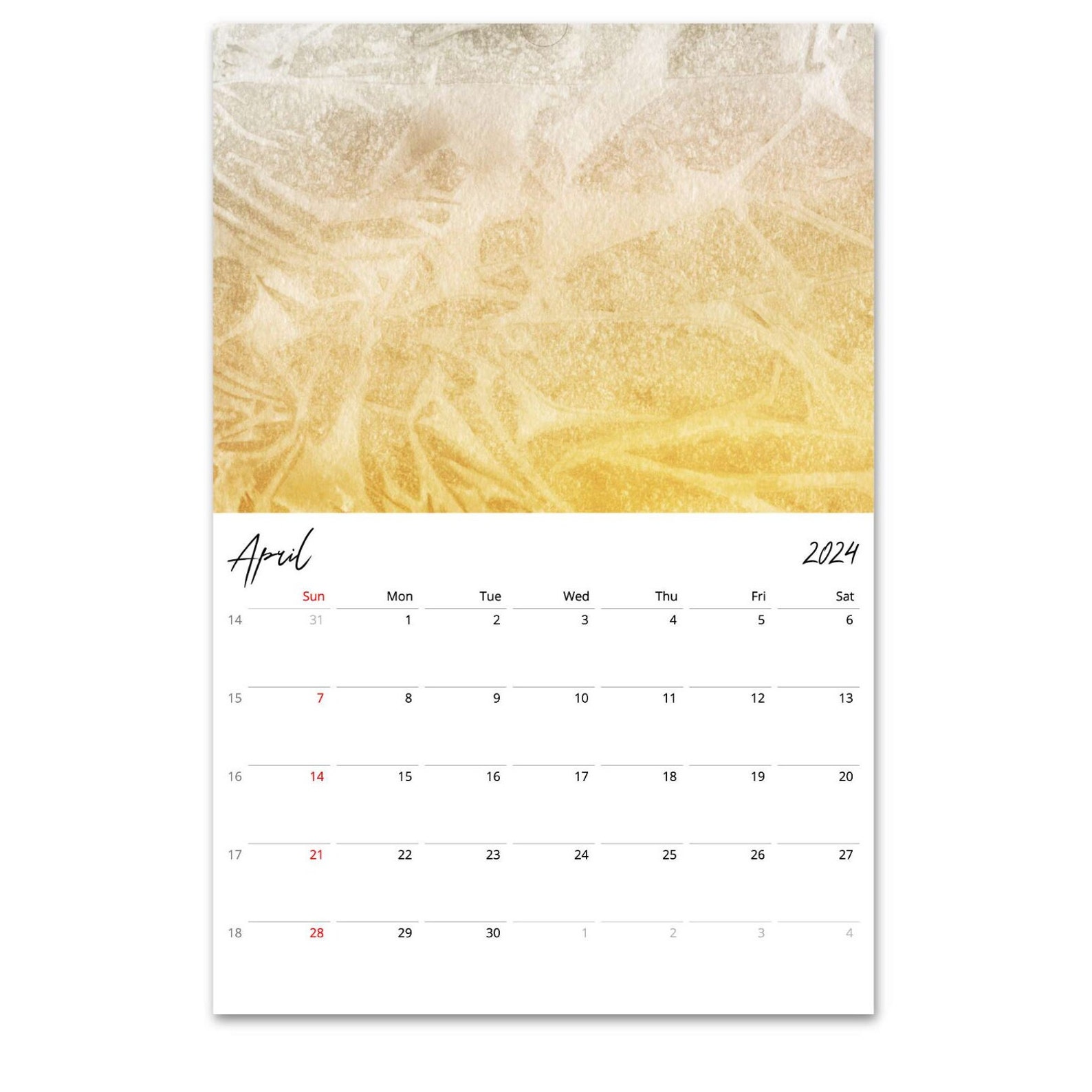 2024 Wall Calendar, Watercolor Calendar, 2024 Calendar, Abstract